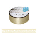透明マスキングテープ SODA（ホワイトゴールド箔×型抜き）レースリボン