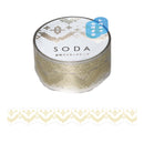 透明マスキングテープ SODA（ホワイトゴールド箔×型抜き）クロスステッチ