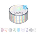 透明マスキングテープ SODA（オーロラ箔タイプ）エンブレム