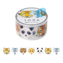 透明マスキングテープ SODA（ステッカータイプ）ズー